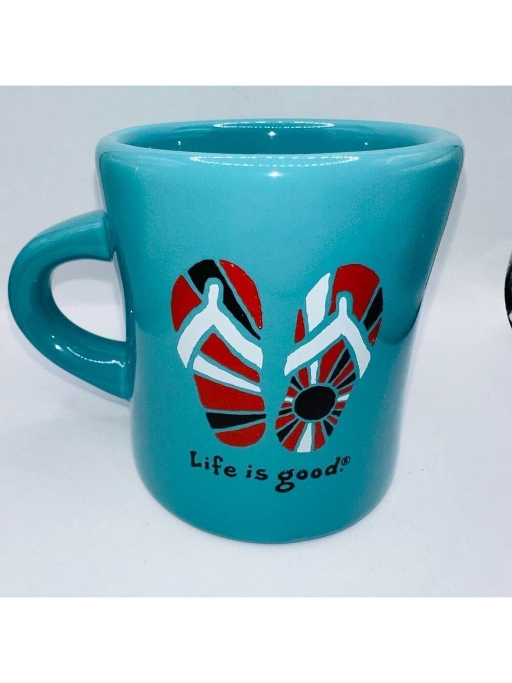 NWOT Life is Good Sandals Flip Flops Coffee Mug